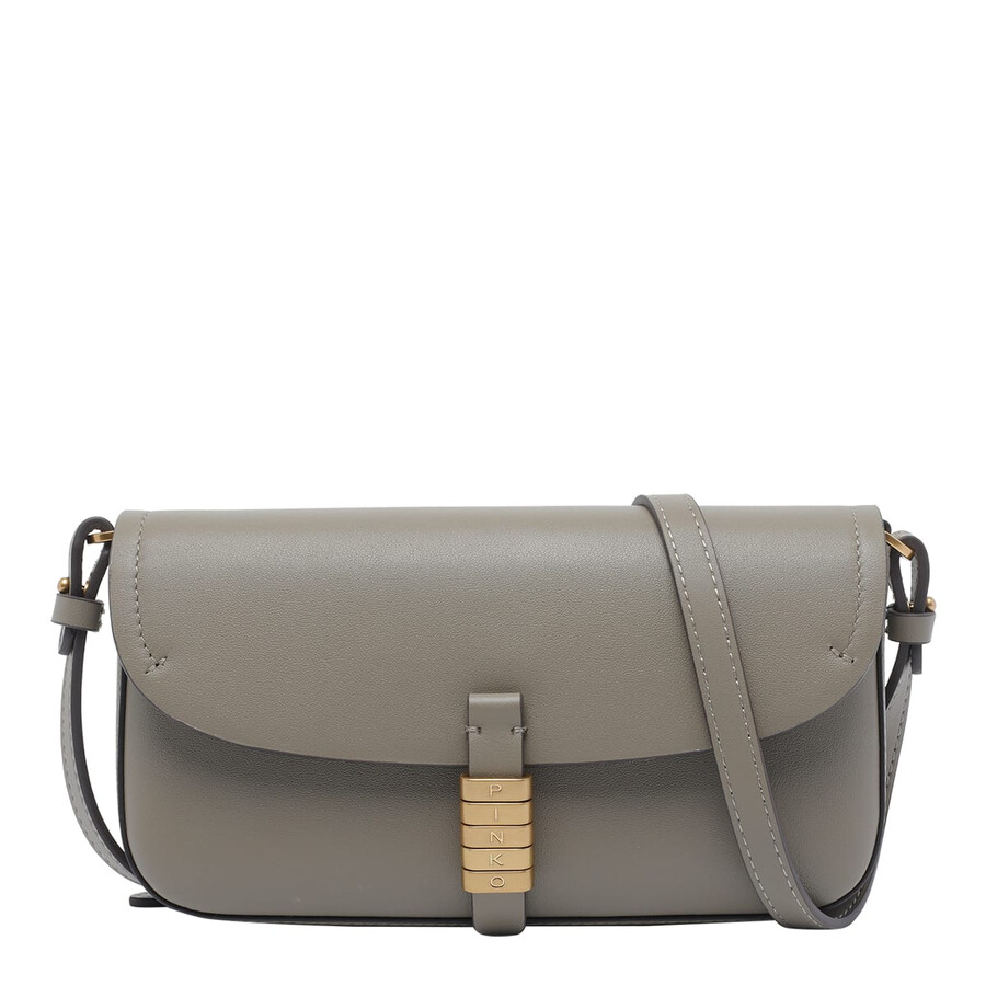 Pinko Saddle Shoulder Bag In Gray