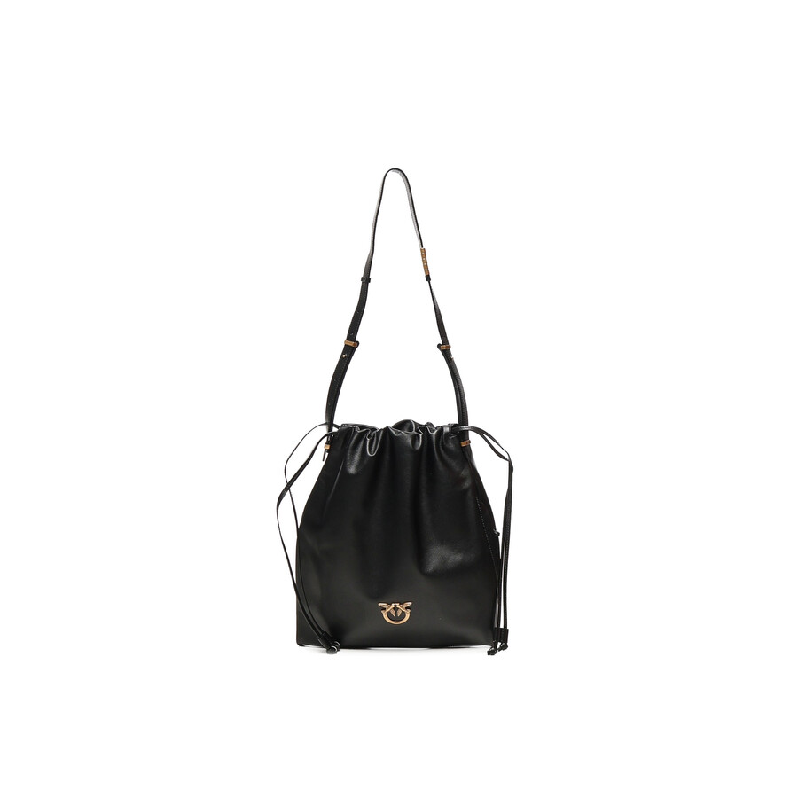 Pinko Shoulder Bag With Logo In Black