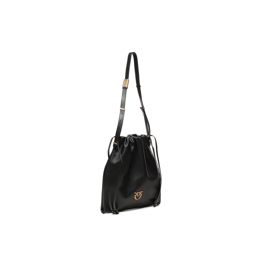 Pinko Shoulder Bag With Logo In Black