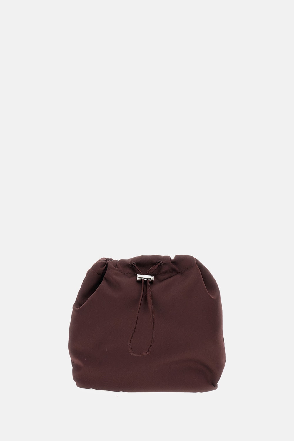 Plan C Bordeaux Round Bag With Drawstring Closure In Burgundy