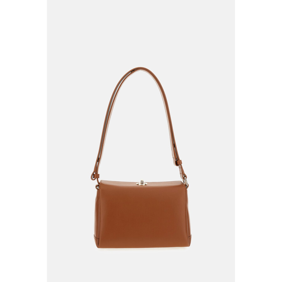 Plan C Leather Shoulder Bag In Brown
