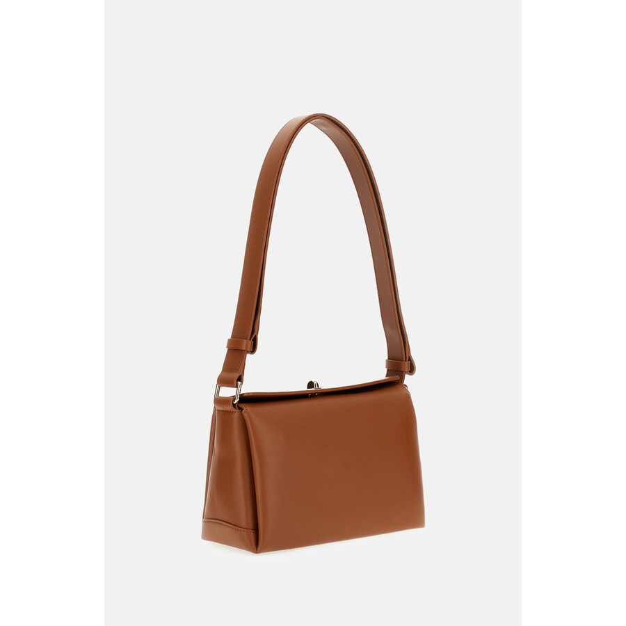 Plan C Leather Shoulder Bag In Brown