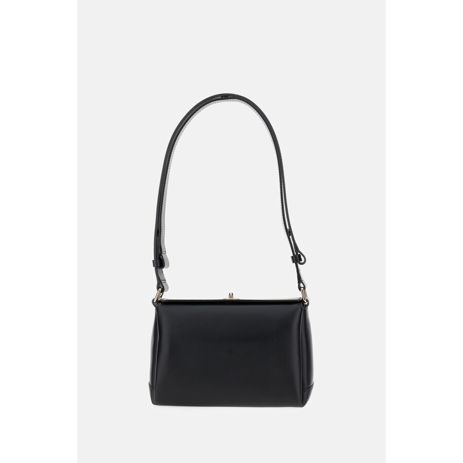 Plan C Smooth Grain Calfskin Shoulder Bag In Black
