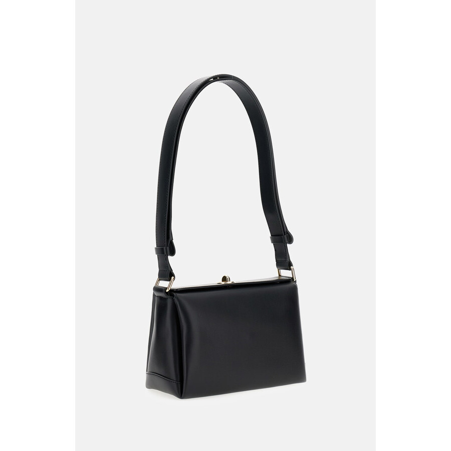 Plan C Smooth Grain Calfskin Shoulder Bag In Black