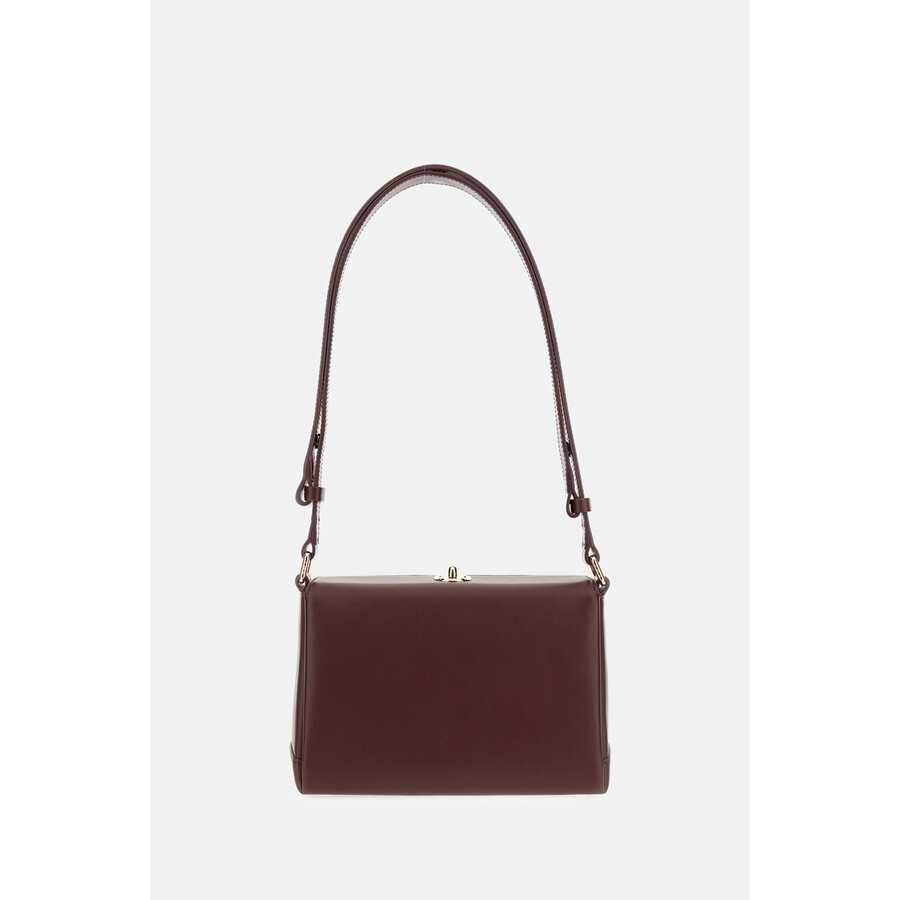 Plan C Maroon Leather Small Shoulder Bag In Red