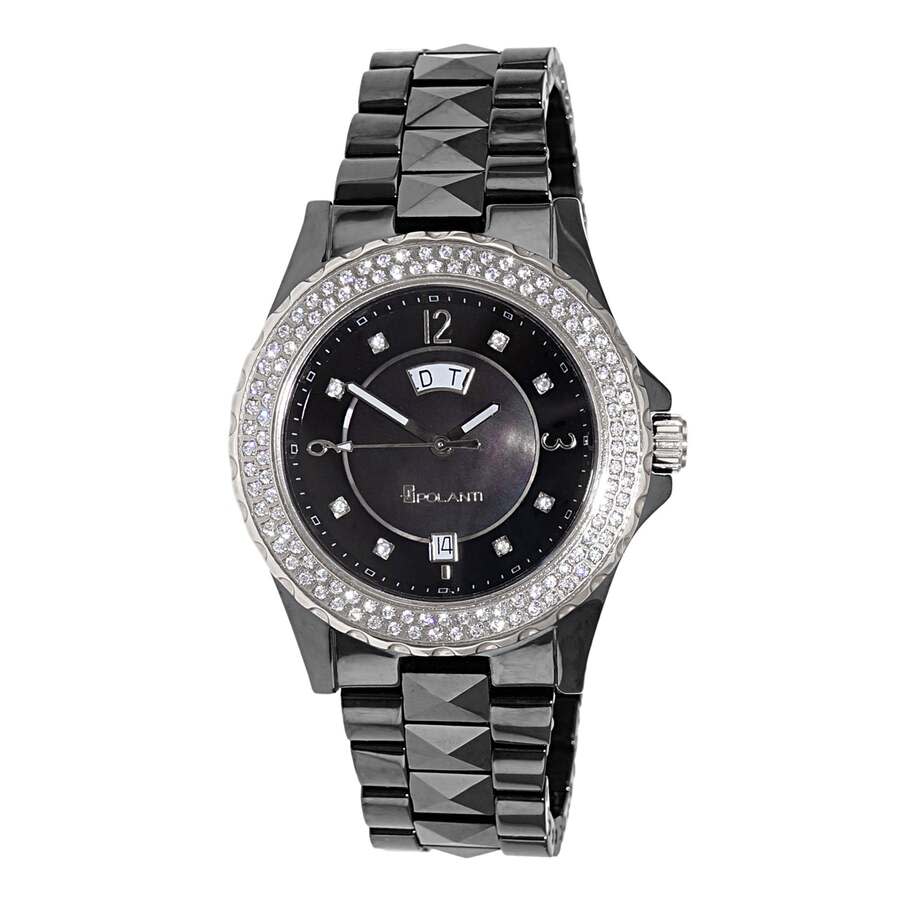 Polanti Ceramic Ii Quartz Black Dial Ladies Watch P7895K