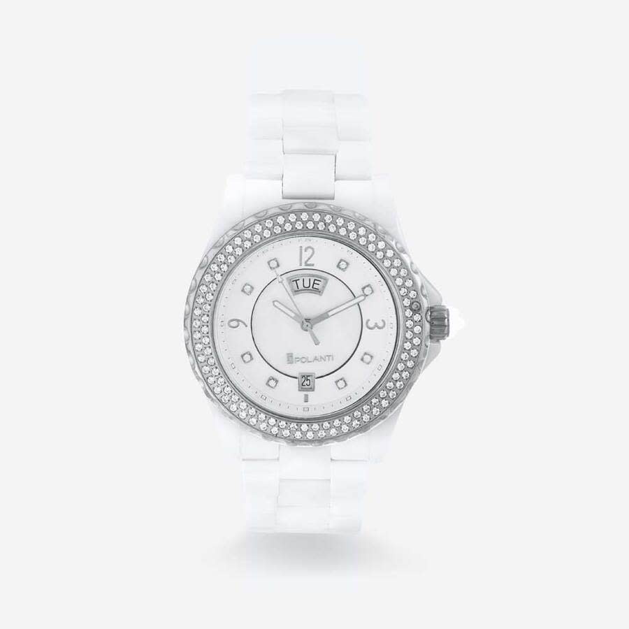 Polanti Ceramic Ii Quartz White Dial Ladies Watch P7895W