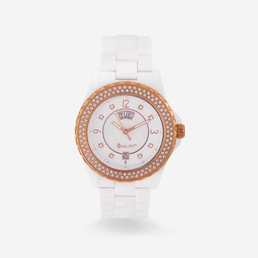 Polanti Ceramic Ii Quartz White Dial Ladies Watch P7895WR