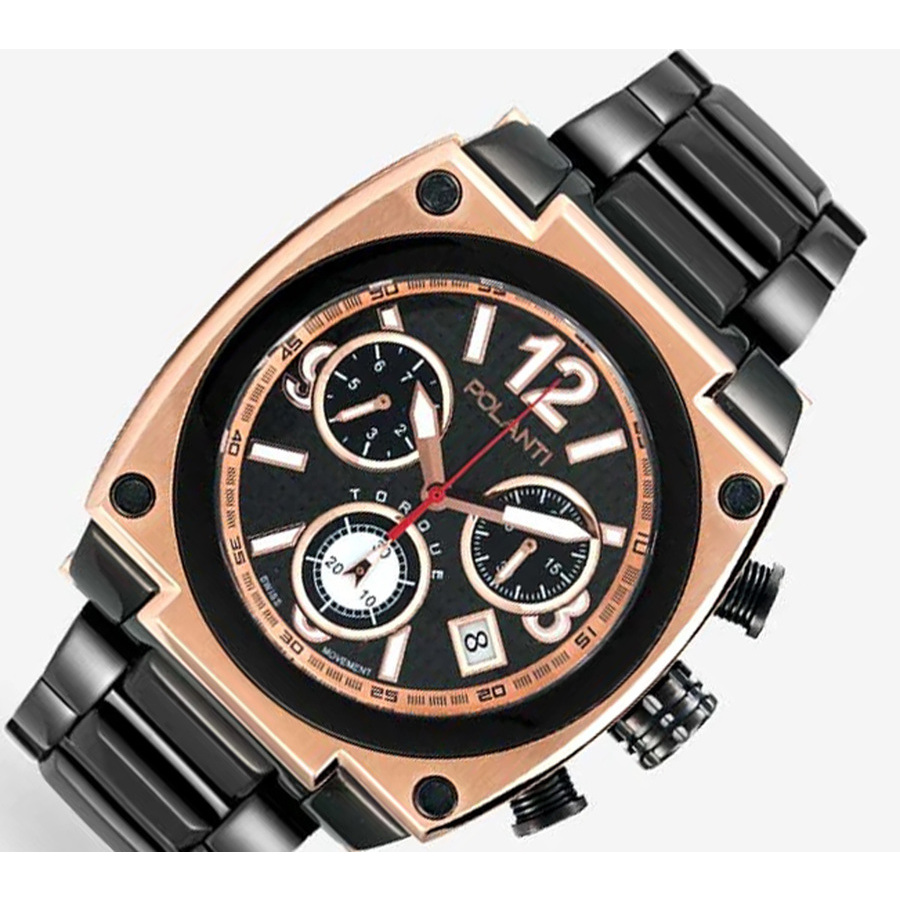 Polanti Torque Ii Chrono Chronograph Black Dial Men's Watch PLT2003-RGBK