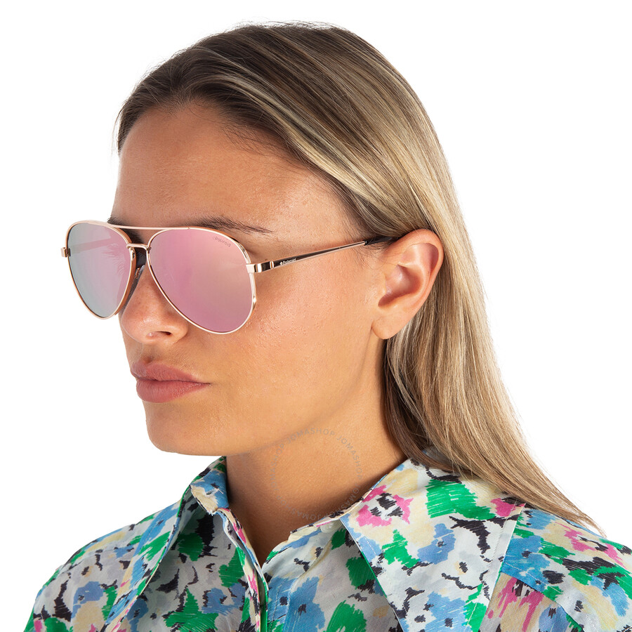 Polaroid Grey Pilot Ladies Sunglasses Pld 6069 / S / X2100j 61 In Brown