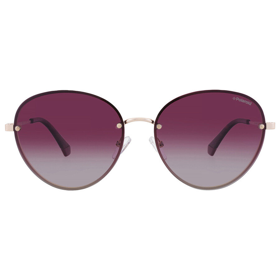 Polaroid Polarized Purple Gradient Oval Ladies Sunglasses Pld 4090/s 0s9e/jr 58