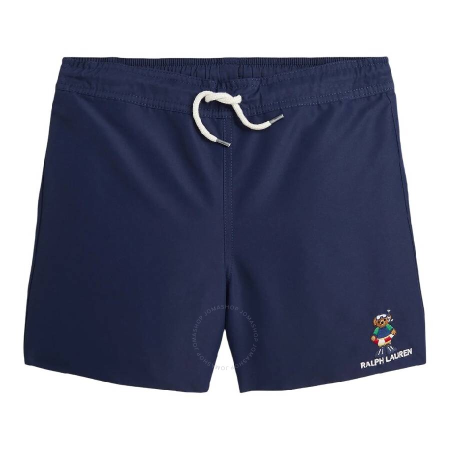 Polo Ralph Lauren Boys Embroidered Logo Drawstring Swim Shorts In Blue