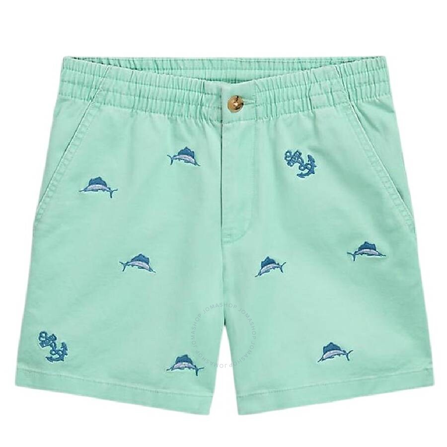 Polo Ralph Lauren Boys Embroidered Pony Drawstring Cotton Shorts In Green