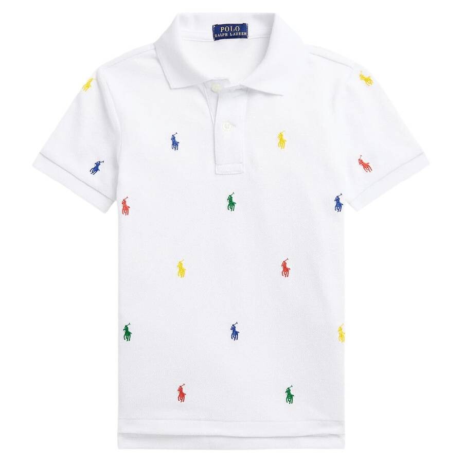 Boys Logo Embroidery Cotton Polo Shirt