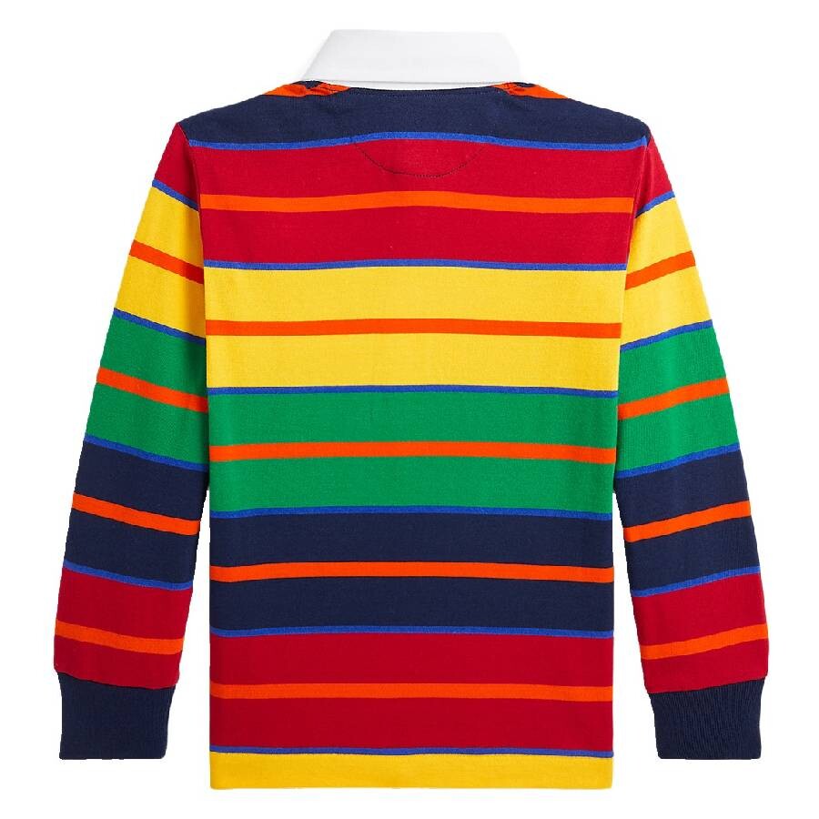 POLO RALPH LAUREN POLO RALPH LAUREN BOYS STRIPED DETAILED LONG SLEEVE POLO SHIRT