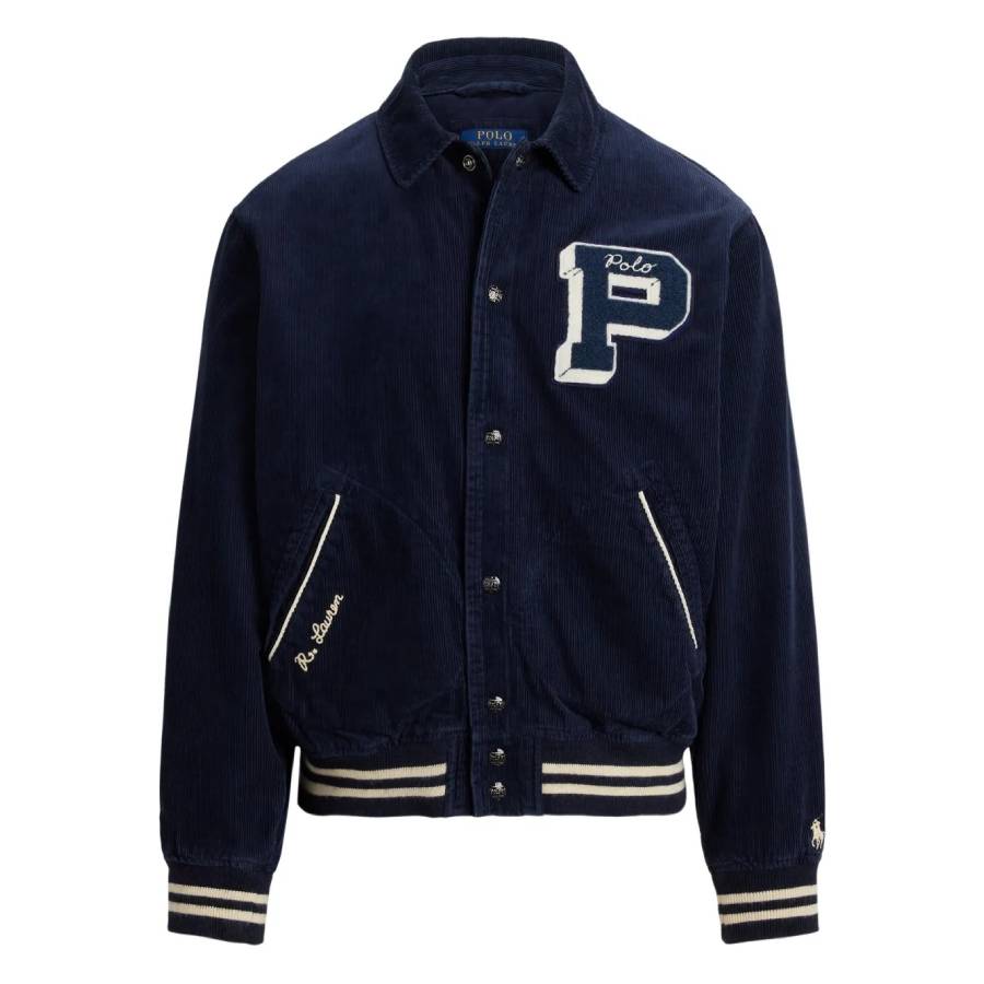 Polo Ralph Lauren Corduroy Letter Varsity Jacket, Size Small