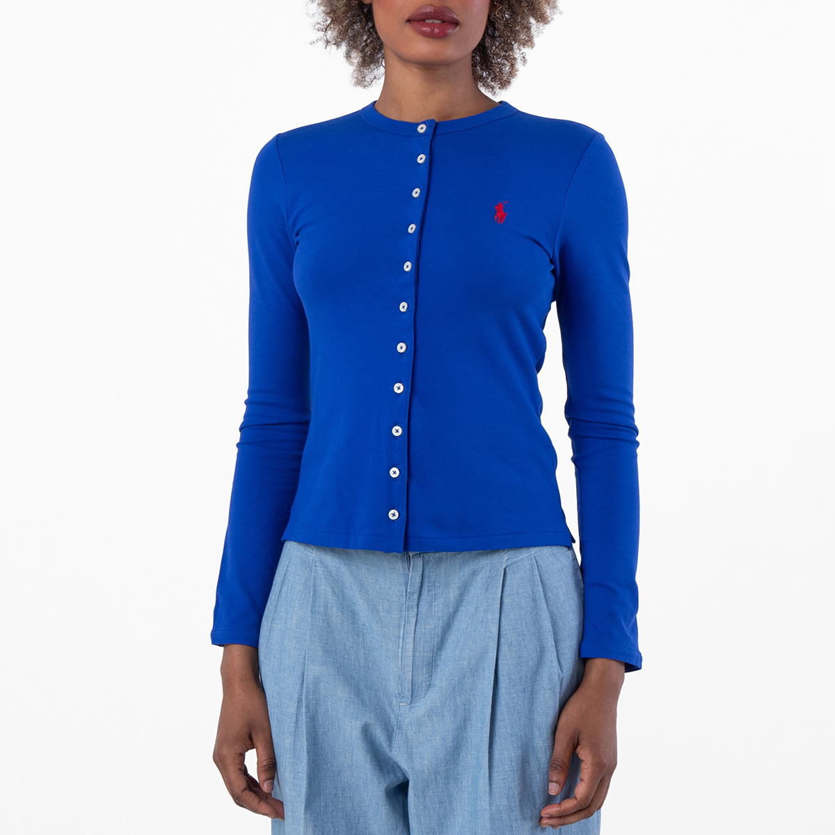 Polo Ralph Lauren Cotton Mesh Pony Cardigan, Size Large