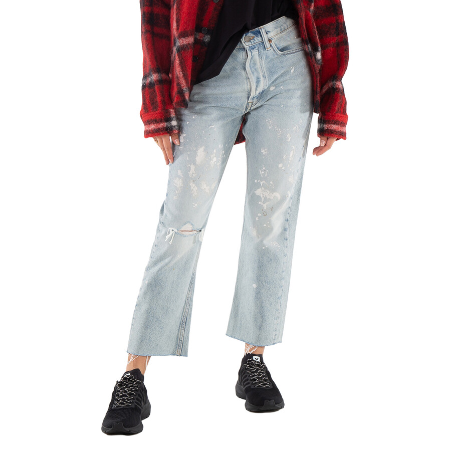 Distressed-Effect Cropped Jeans