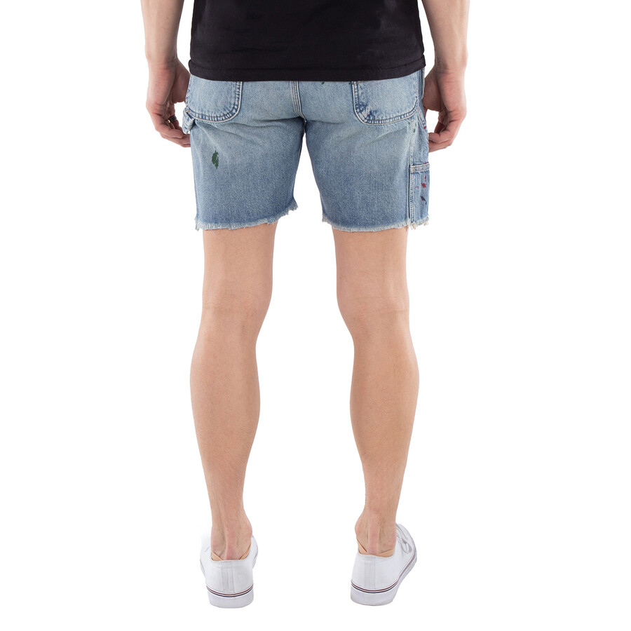 Dungaree-Fit Denim Shorts, Waist Size 30"