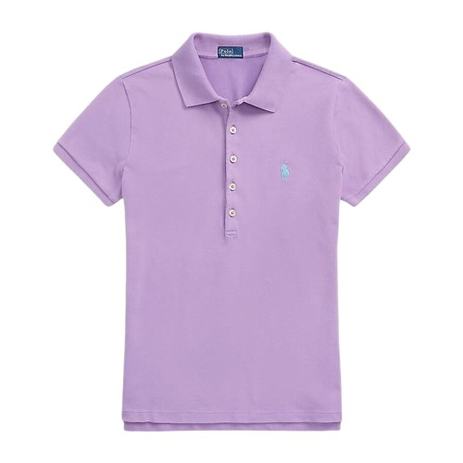 Polo Ralph Lauren Embroidered Logo Polo Shirt In Purple