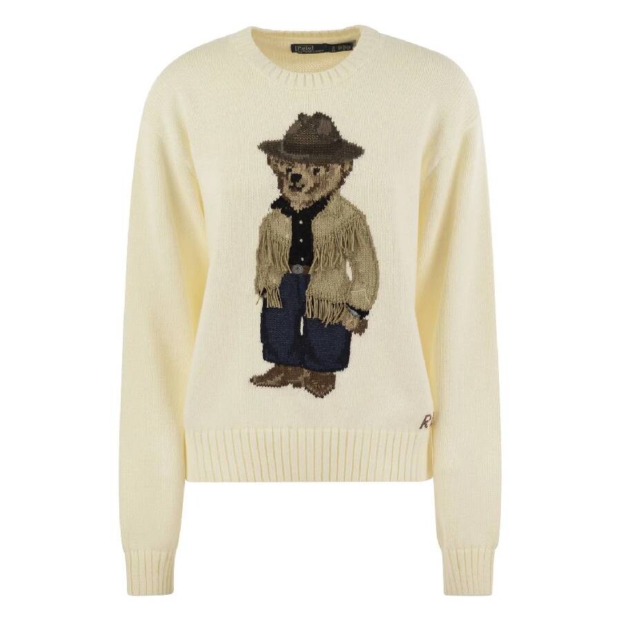 Embroidered Polo Bear Crew Neck Sweater