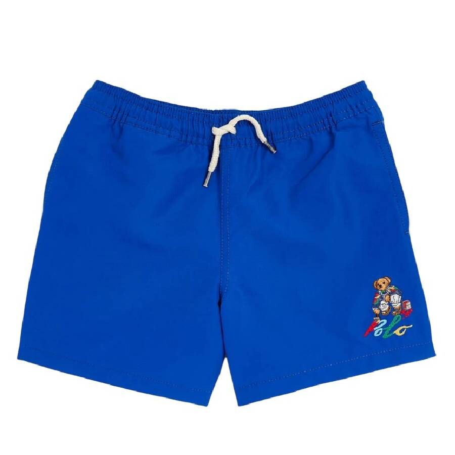 Embroidered Polo Bear Drawstring Swim Shorts