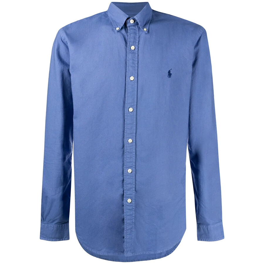 Embroidered Polo Pony Cotton Shirt, Size Medium