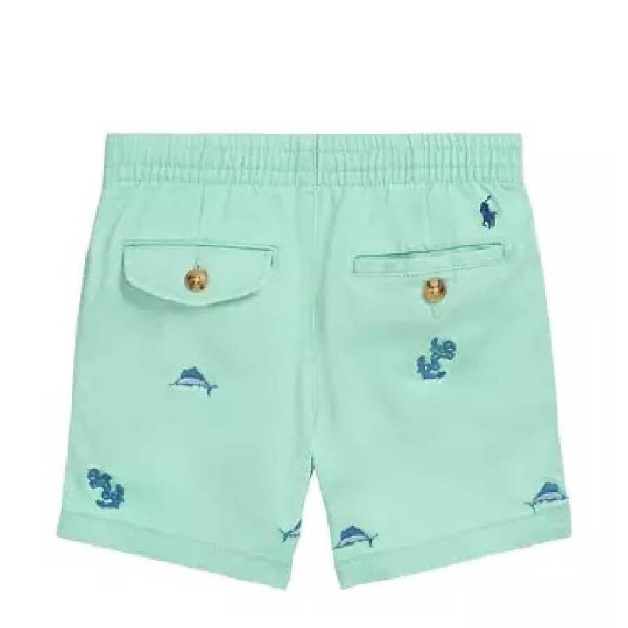 Polo Ralph Lauren Boys Embroidered Pony Drawstring Cotton Shorts In Green