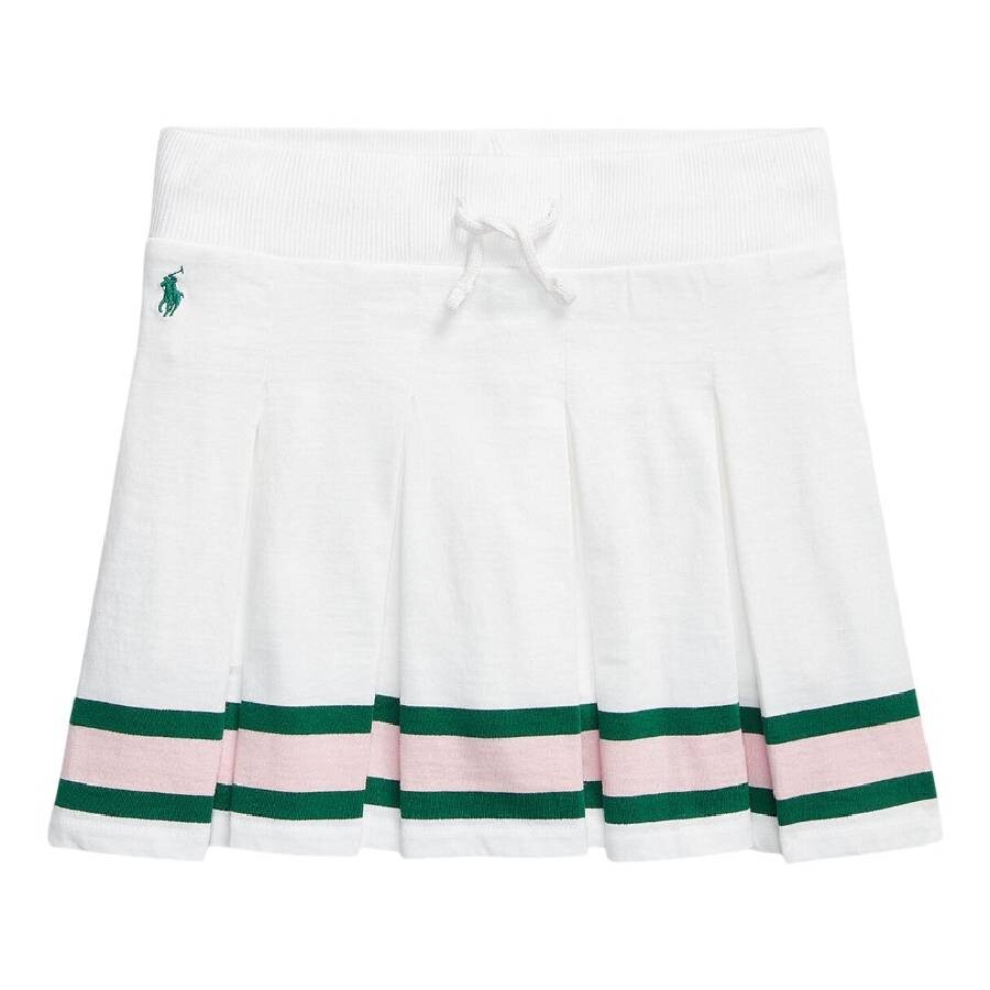 Polo Ralph Lauren Girls Drawstring Pleated Skirt In White