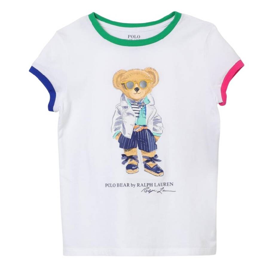 Girls Embroidered Polo Bear Cotton T-Shirt