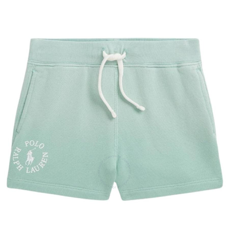 Polo Ralph Lauren Girls Horse Circle Print Track Shorts In Green