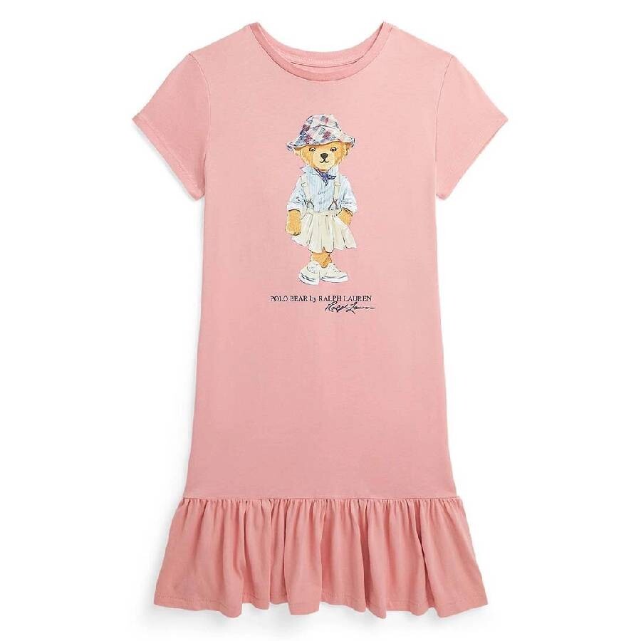Girls Printed Polo Bear Cotton Dress