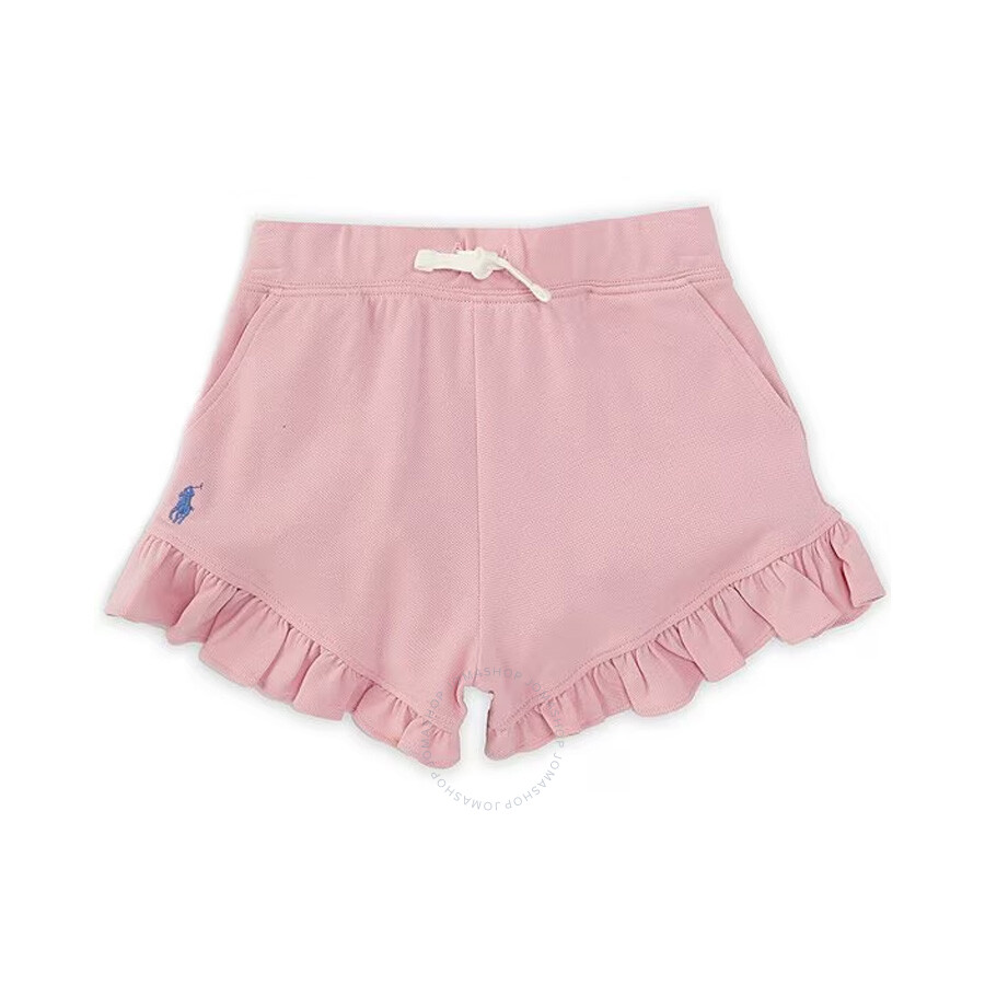 POLO RALPH LAUREN POLO RALPH LAUREN GIRLS RUFFLED STRETCH MESH SHORTS
