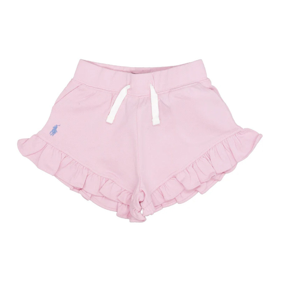 Girls Ruffled Stretch Mesh Shorts