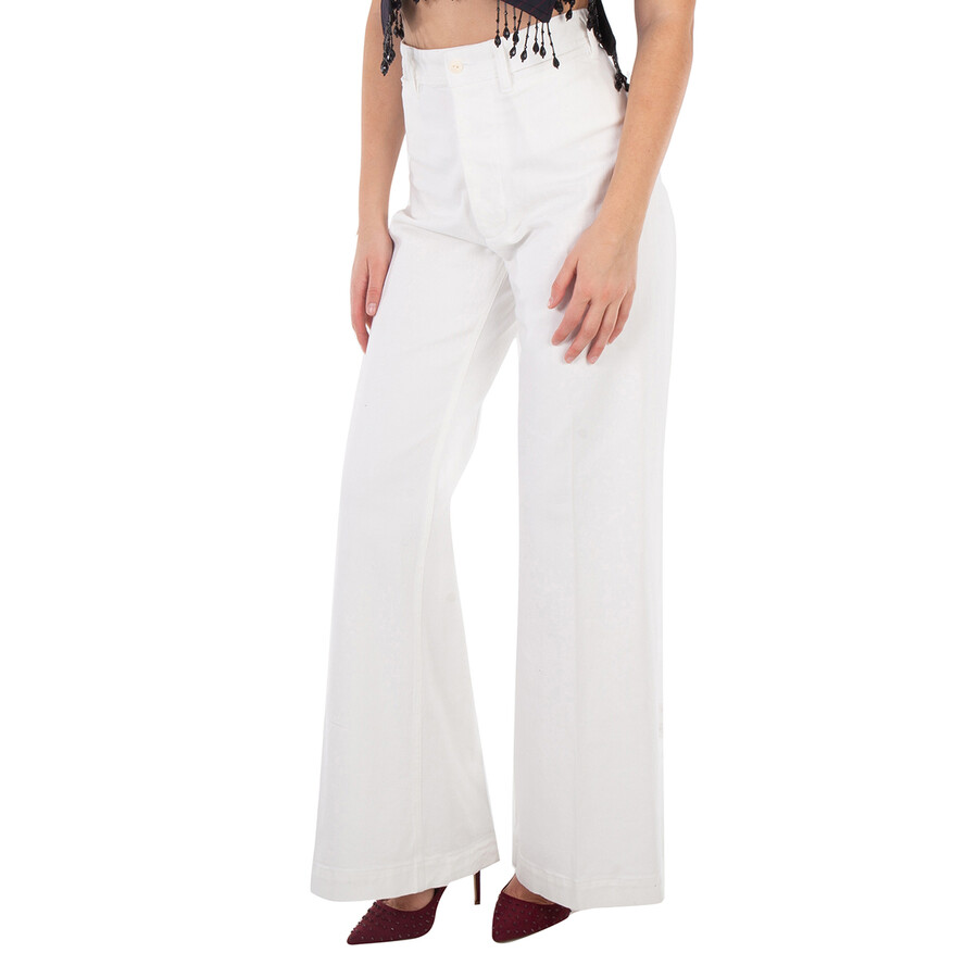High-Waisted Stretch-Cotton Palazzo Pants