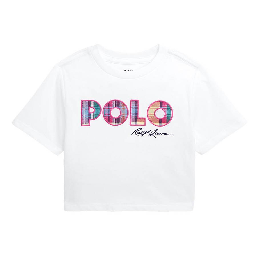 Kids Check Madras-Logo Boxy T-Shirt