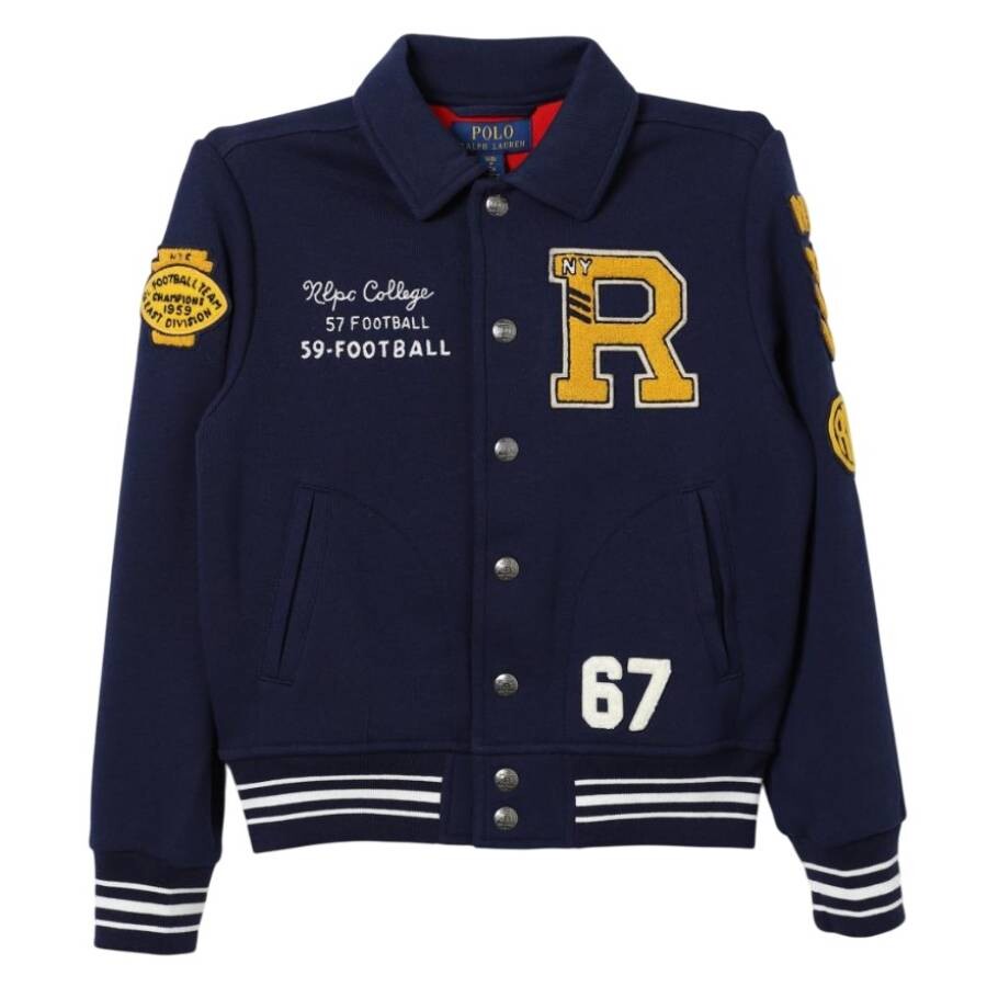 Kids Fleece Letterman Varsity Jacket