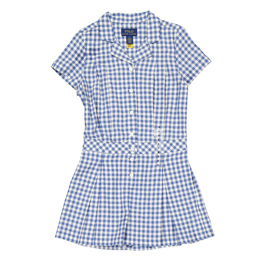 Kids Gingham Short Sleeve Jumpsuit, Size 10Y