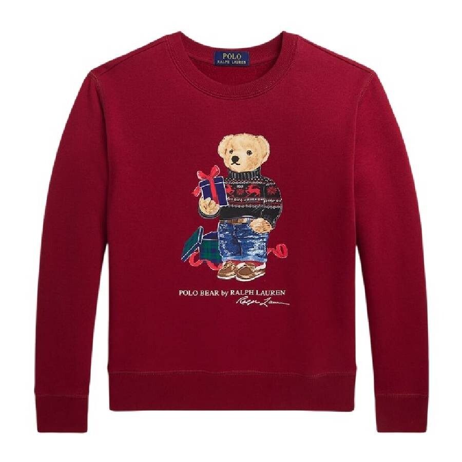 POLO RALPH LAUREN POLO RALPH LAUREN KIDS POLO BEAR PRINT COTTON SWEATSHIRT