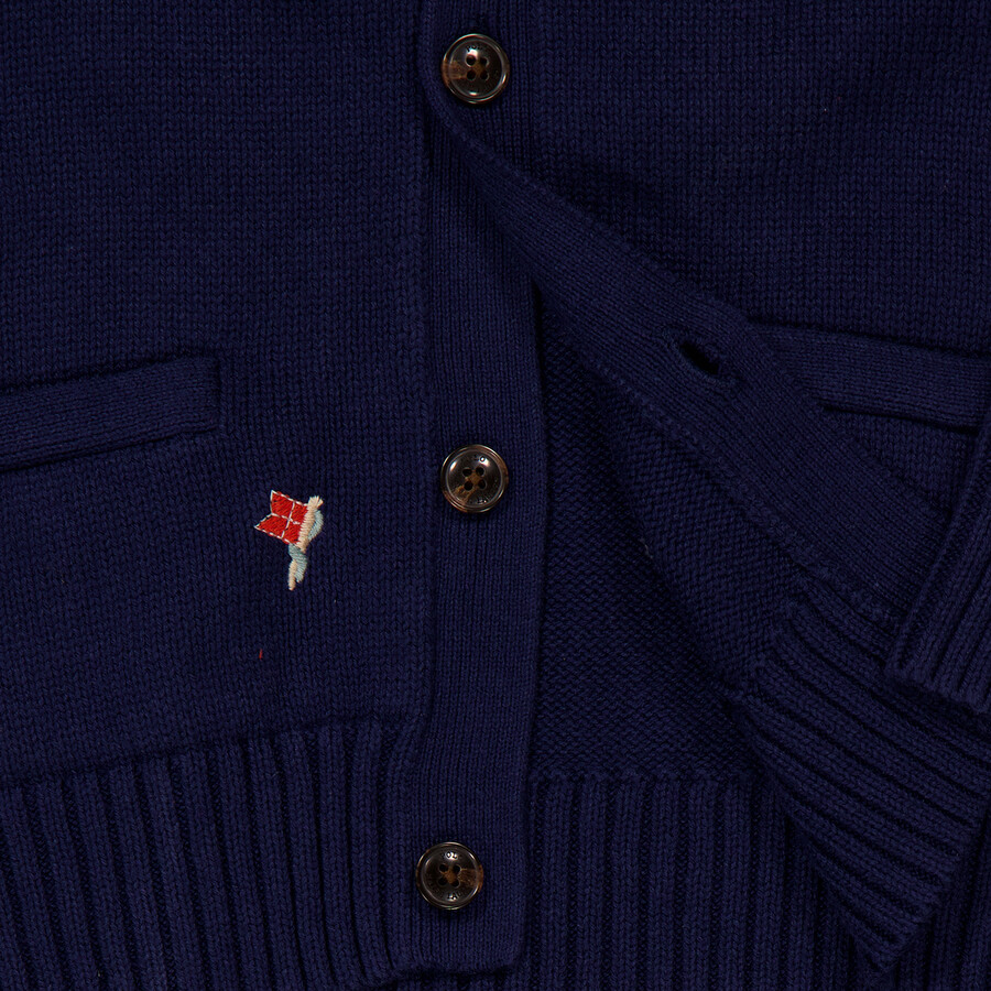 Kids Sailor Embroidered V-Neck Cardigan