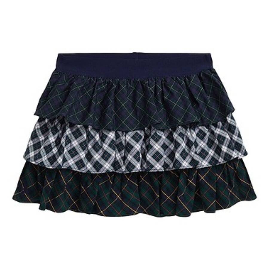 Kids Tiered Plaid Poplin Skirt