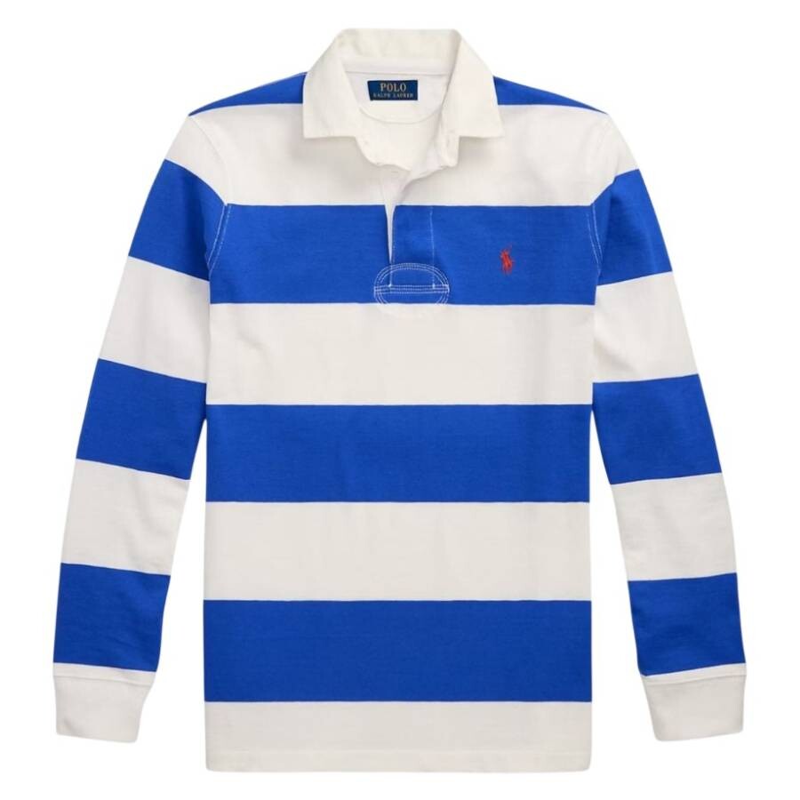 Polo Ralph Lauren Long Sleeve Striped Rugby Polo Shirt, Size Small