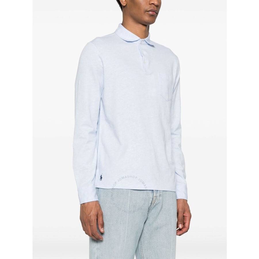 Polo Ralph Lauren Long-sleeve Cotton Polo Shirt In Blue