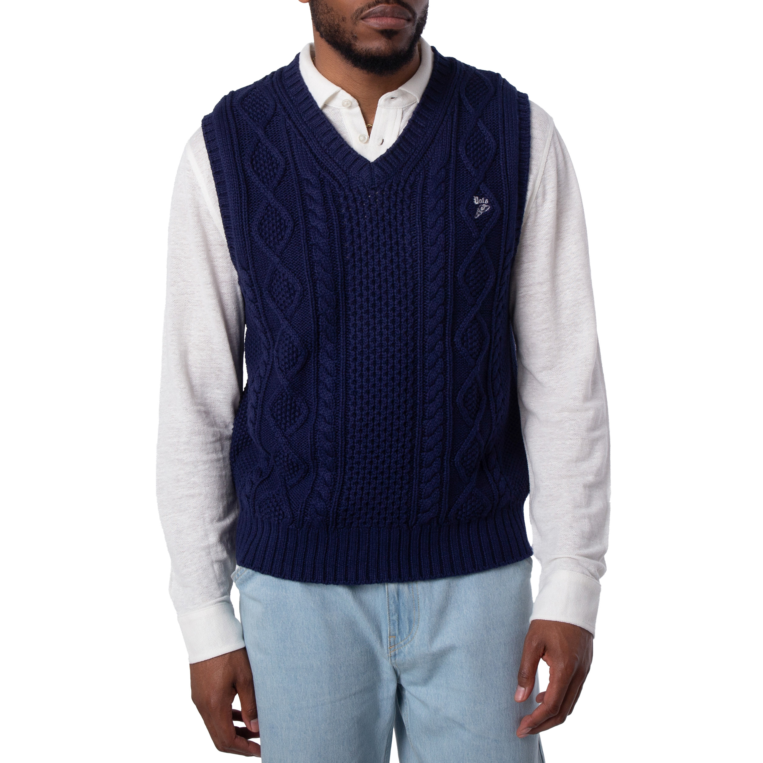 Ralph Lauren アンカー刺繍セット 24M Paneled Cable-Knit Quarter-Zip
