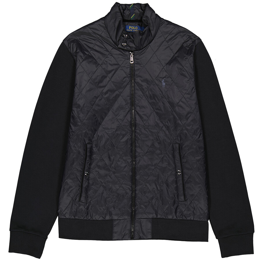 Polo Ralph Lauren Men's Black Padded Panelled Zipup Jacket, Size