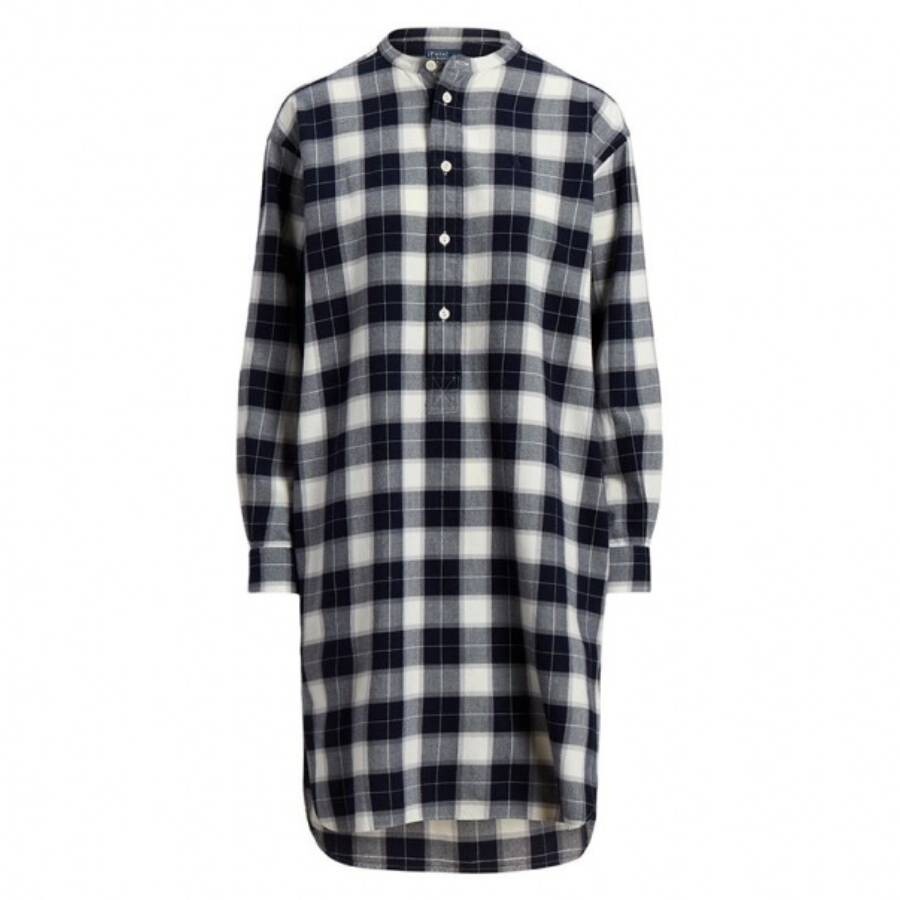 Plaid Cotton Twill Shirt Dress, Brand Size 4 ( US Size 0 )