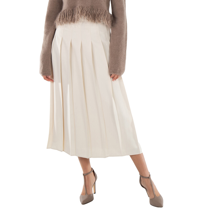 Polo Ralph Lauren Pleated Satin Midi Skirt, Brand Size 4 (US