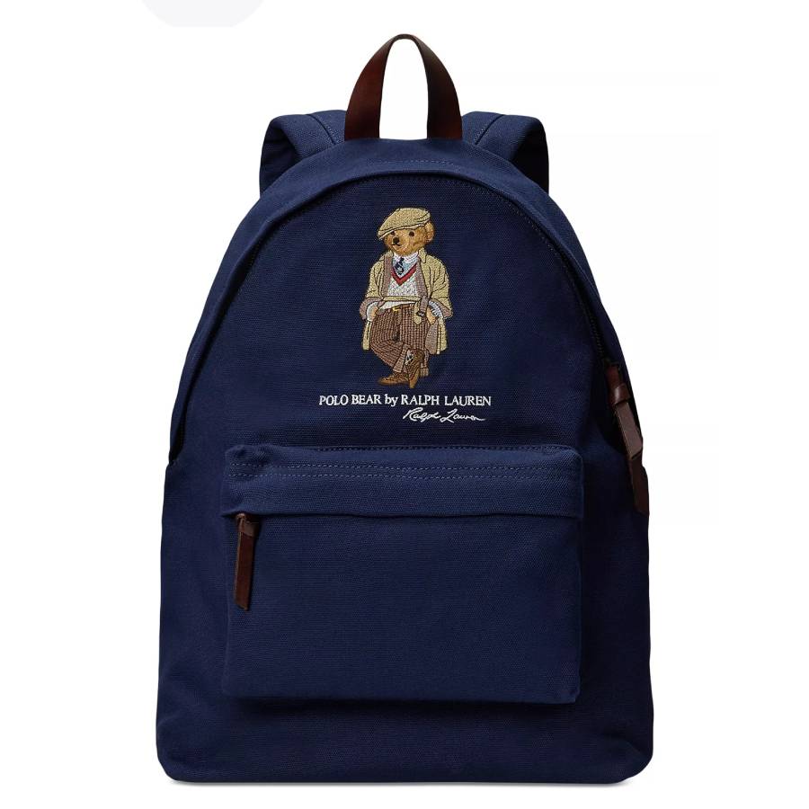 Polo Ralph Lauren Polo Bear Canvas Backpack In ["blue"]