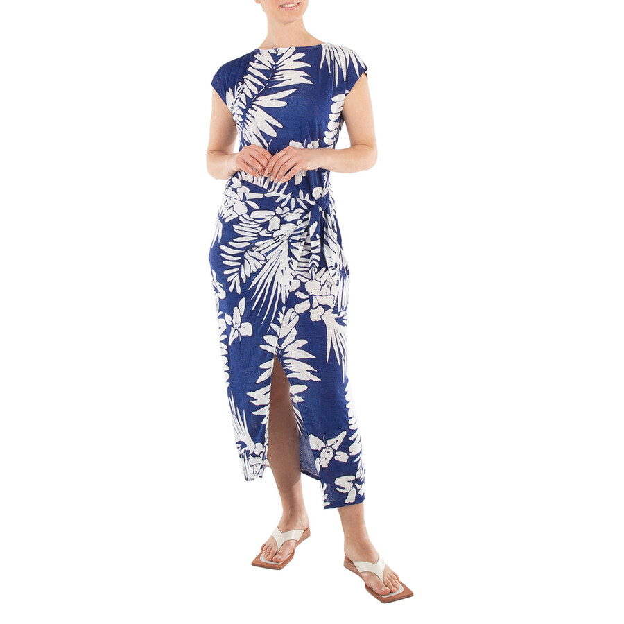 Round Neck Short Sleeves Maxi Dress