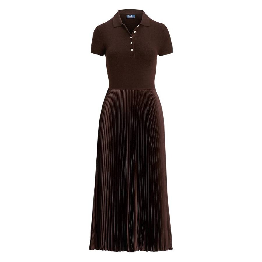 Short Sleeve Satin Pleated Dress